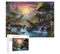 500 PCS Jigsaw Puzzles for Adults Jungle Paradise with Wildlife Jigsaw for Adults Family Games Presents for Women Parent-child Interaction 500 PCS