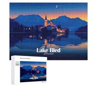 500 PCS Jigsaw Puzzles for Adults Lake Bled Slovenia at Night Jigsaw Puzzle Family Games Perfect Decoration Birthday And Unique Gifts 500 PCS