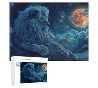 500 PCS Jigsaw Puzzles for Adults Lion Moon Night Sky Puzzles for Adults DIY Toys Home Decoration Difficult And Challenge 500 PCS