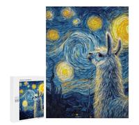 500 PCS Jigsaw Puzzles for Adults Llama in Starry Night Style Jigsaw for Adults Relax Games Hand Speed Race for Is Ideal As A Gift 500 PCS