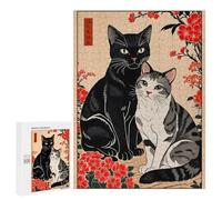 500 PCS Jigsaw Puzzles for Adults Love Cat Japanese Art Jigsaws for Adults DIY Toys Analysis And Logic Unique Gifts for Birthday And Christmas 500 PCS
