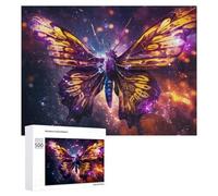500 PCS Jigsaw Puzzles for Adults Magical Butterfly in Cosmic Light Teenagers Puzzles Hands-on Game Improve Memory Parent-child Interaction 500 PCS
