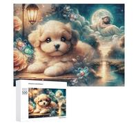 500 PCS Jigsaw Puzzles for Adults Magical Night Puppy Dreamscape Puzzles for Adults DIY Toys Home Decoration Difficult And Challenge 500 PCS