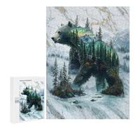 500 PCS Jigsaw Puzzles for Adults Misty Mountain Bear Jigsaw for Adults Relax Games Hand Speed Race for Is Ideal As A Gift 500 PCS