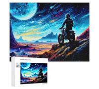 500 PCS Jigsaw Puzzles for Adults Moonlit Desert Motorcycle Journey Jigsaw for Adults Family Games Presents for Women Parent-child Interaction 500 PCS
