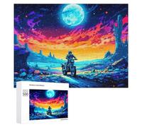 500 PCS Jigsaw Puzzles for Adults Motorcycle Journey Through A Vibrant Landscape Teenagers Puzzles Hands-on Game Improve Memory Parent-child Interaction 500 PCS