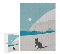 500 PCS Jigsaw Puzzles for Adults Mountain Cat Silhouette Scene Jigsaw for Adults Relax Games For Family Fun for Is Ideal As A Gift 500 PCS