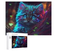 500 PCS Jigsaw Puzzles for Adults Neon Forest Kitten Jigsaw for Adults Relax Games For Family Fun for Is Ideal As A Gift 500 PCS