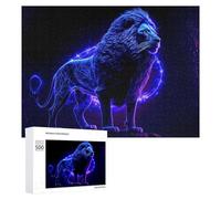 500 PCS Jigsaw Puzzles for Adults Neon Lion Digital Artwork -1 Jigsaw for Adults Relax Games For Family Fun for Is Ideal As A Gift 500 PCS