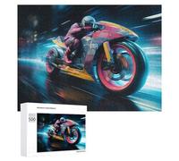 500 PCS Jigsaw Puzzles for Adults Neon Motorcycle Speed Teenagers Puzzles Hands-on Game Improve Memory Parent-child Interaction 500 PCS