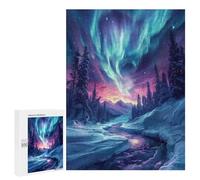 500 PCS Jigsaw Puzzles for Adults Neon Northern Lights Jigsaw for Adults Relax Games Hand Speed Race for Is Ideal As A Gift 500 PCS