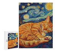 500 PCS Jigsaw Puzzles for Adults Orange Cat Kitten Sleeping Jigsaw for Adults Relax Games Hand Speed Race for Is Ideal As A Gift 500 PCS
