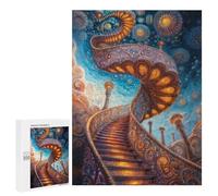 500 PCS Jigsaw Puzzles for Adults Ornate Stairway to The Sky Jigsaw for Adults Relax Games Hand Speed Race for Is Ideal As A Gift 500 PCS