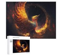 500 PCS Jigsaw Puzzles for Adults Phoenix Rising A Mythical Firebird Artwork Teenagers Puzzles Hands-on Game Improve Memory Parent-child Interaction 500 PCS