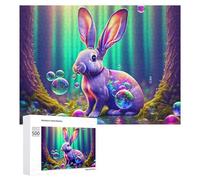 500 PCS Jigsaw Puzzles for Adults Rainbow Bunny Bubbles Fantasy Puzzles for Adults DIY Toys Home Decoration Difficult And Challenge 500 PCS