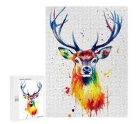 500 PCS Jigsaw Puzzles for Adults Rainbow Deer Watercolor Jigsaws for Adults DIY Toys Analysis And Logic Unique Gifts for Birthday And Christmas 500 PCS