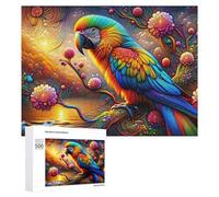 500 PCS Jigsaw Puzzles for Adults Rainbow Parrot Fantasy Landscape Teenagers Puzzles Hands-on Game Improve Memory Parent-child Interaction 500 PCS