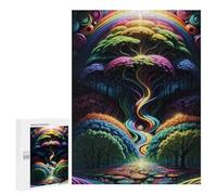 500 PCS Jigsaw Puzzles for Adults Rainbow Tree of Life Teenagers Puzzles Hands-on Game Improve Memory Parent-child Interaction 500 PCS