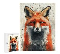 500 PCS Jigsaw Puzzles for Adults Red Fox Watercolor Portrait Jigsaw for Adults Brain Teaser Game Birthday Present Difficult And Challenge 500 PCS