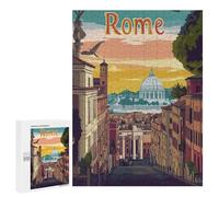 500 PCS Jigsaw Puzzles for Adults Rome Cityscape Illustration Puzzle for Adults Anti-Stress Toys A Work of Art Difficult And Challenge 500 PCS
