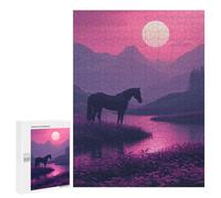 500 PCS Jigsaw Puzzles for Adults Silhouette Horse Sunset Jigsaws for Adults DIY Toys Analysis And Logic Unique Gifts for Birthday And Christmas 500 PCS
