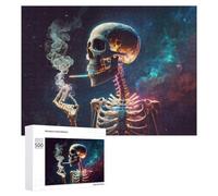 500 PCS Jigsaw Puzzles for Adults Skeleton Smoking in Space Teenagers Puzzles Hands-on Game Improve Memory Parent-child Interaction 500 PCS