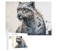 500 PCS Jigsaw Puzzles for Adults Snow Leopard Majestic Wild Beauty Jigsaw for Adults Relax Games For Family Fun for Is Ideal As A Gift 500 PCS