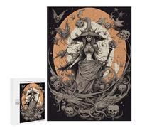 500 PCS Jigsaw Puzzles for Adults Spooky Witch Moonlit Night -1 Jigsaw for Adults Family Games Presents for Women Parent-child Interaction 500 PCS