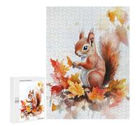 500 PCS Jigsaw Puzzles for Adults Squirrel in Autumn Leaves Jigsaws for Adults DIY Toys Analysis And Logic Unique Gifts for Birthday And Christmas 500 PCS
