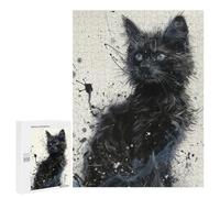 500 PCS Jigsaw Puzzles for Adults Stargazing Kitten Jigsaw for Adults Brain Teaser Game Birthday Present Difficult And Challenge 500 PCS