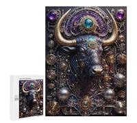 500 PCS Jigsaw Puzzles for Adults Steampunk Bull Portrait Jigsaws for Adults DIY Toys Analysis And Logic Unique Gifts for Birthday And Christmas 500 PCS