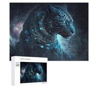 500 PCS Jigsaw Puzzles for Adults Steampunk Leopard in Space Teenagers Puzzles Hands-on Game Improve Memory Parent-child Interaction 500 PCS