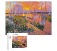 500 PCS Jigsaw Puzzles for Adults Sunset Serenity Dockside Reflections Jigsaw for Adults Relax Games For Family Fun for Is Ideal As A Gift 500 PCS