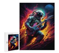 500 PCS Jigsaw Puzzles for Adults Teenagerss Astronaut Guitarist in Space Puzzles for Adults Hands-on Game Precision Cutting Parent-child Interaction 500 PCS