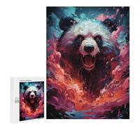 500 PCS Jigsaw Puzzles for Adults Teenagerss Colorful Bear Splash Artwork Puzzles for Adults Hands-on Game Precision Cutting Parent-child Interaction 500 PCS