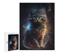 500 PCS Jigsaw Puzzles for Adults Teenagerss Cosmic Feline Dreamscape-3 Puzzles for Adults Hands-on Game Precision Cutting Parent-child Interaction 500 PCS