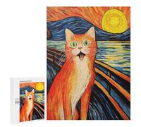 500 PCS Jigsaw Puzzles for Adults Teenagerss Cute Scream Meme Cat Jigsaw Puzzle Toy Wall Decor Wall Art Birthday And Unique Gifts 500 PCS
