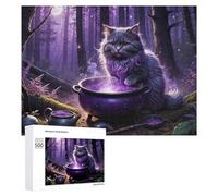 500 PCS Jigsaw Puzzles for Adults Teenagerss Enchanted Forest Potion Cat Puzzles for Adults Hands-on Game Precision Cutting Parent-child Interaction 500 PCS