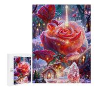 500 PCS Jigsaw Puzzles for Adults Teenagerss Enchanted Winter Rose Garden Puzzles for Adults Hands-on Game Precision Cutting Parent-child Interaction 500 PCS