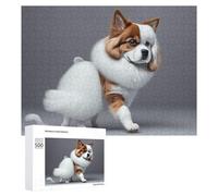 500 PCS Jigsaw Puzzles for Adults Teenagerss Fluffy White And Brown Dog Puzzles for Adults Hands-on Game Precision Cutting Parent-child Interaction 500 PCS