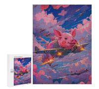 500 PCS Jigsaw Puzzles for Adults Teenagerss Flying Pink Pig Adult Jigsaw Relax Games Improve Memory Unique Gifts for Birthday And Christmas 500 PCS