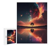 500 PCS Jigsaw Puzzles for Adults Teenagerss Galactic Reflections A Cosmic Serenity Teenagers Puzzles Family Game Staycation Kill Time Parent-child Interaction 500 PCS