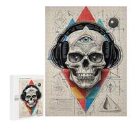 500 PCS Jigsaw Puzzles for Adults Teenagerss Geometric Skull Eye Music Jigsaw Puzzle Toy Wall Decor Wall Art Birthday And Unique Gifts 500 PCS