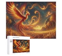500 PCS Jigsaw Puzzles for Adults Teenagerss Golden Phoenix Rising Puzzles for Adults Hands-on Game Precision Cutting Parent-child Interaction 500 PCS