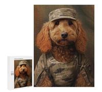 500 PCS Jigsaw Puzzles for Adults Teenagerss Goldendoodle Soldier Jigsaw Hands-on Game Hand Speed Race Unique Gifts for Birthday And Christmas 500 PCS
