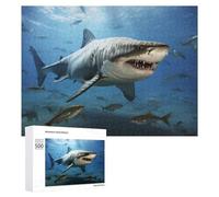 500 PCS Jigsaw Puzzles for Adults Teenagerss Great White Shark Swimming Puzzles for Adults Hands-on Game Precision Cutting Parent-child Interaction 500 PCS