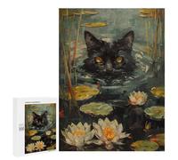 500 PCS Jigsaw Puzzles for Adults Teenagerss Hiding Black Cat Creek Jigsaw Hands-on Game Hand Speed Race Unique Gifts for Birthday And Christmas 500 PCS