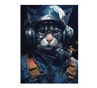 500 PCS Jigsaw Puzzles for Adults Teenagerss Jet Pilot Cat with Goggles Puzzle for Adults Anti-Stress Toys Stress Reliever for Is Ideal As A Gift 500 PCS