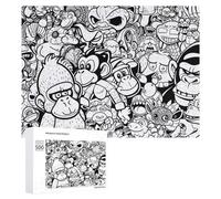 500 PCS Jigsaw Puzzles for Adults Teenagerss Monkey Doodle Fun Puzzles for Adults Hands-on Game Precision Cutting Parent-child Interaction 500 PCS