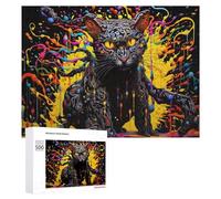 500 PCS Jigsaw Puzzles for Adults Teenagerss Painted Cat Puzzles for Adults Hands-on Game Precision Cutting Parent-child Interaction 500 PCS